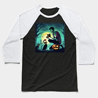 Trick or treat ZombCats Baseball T-Shirt